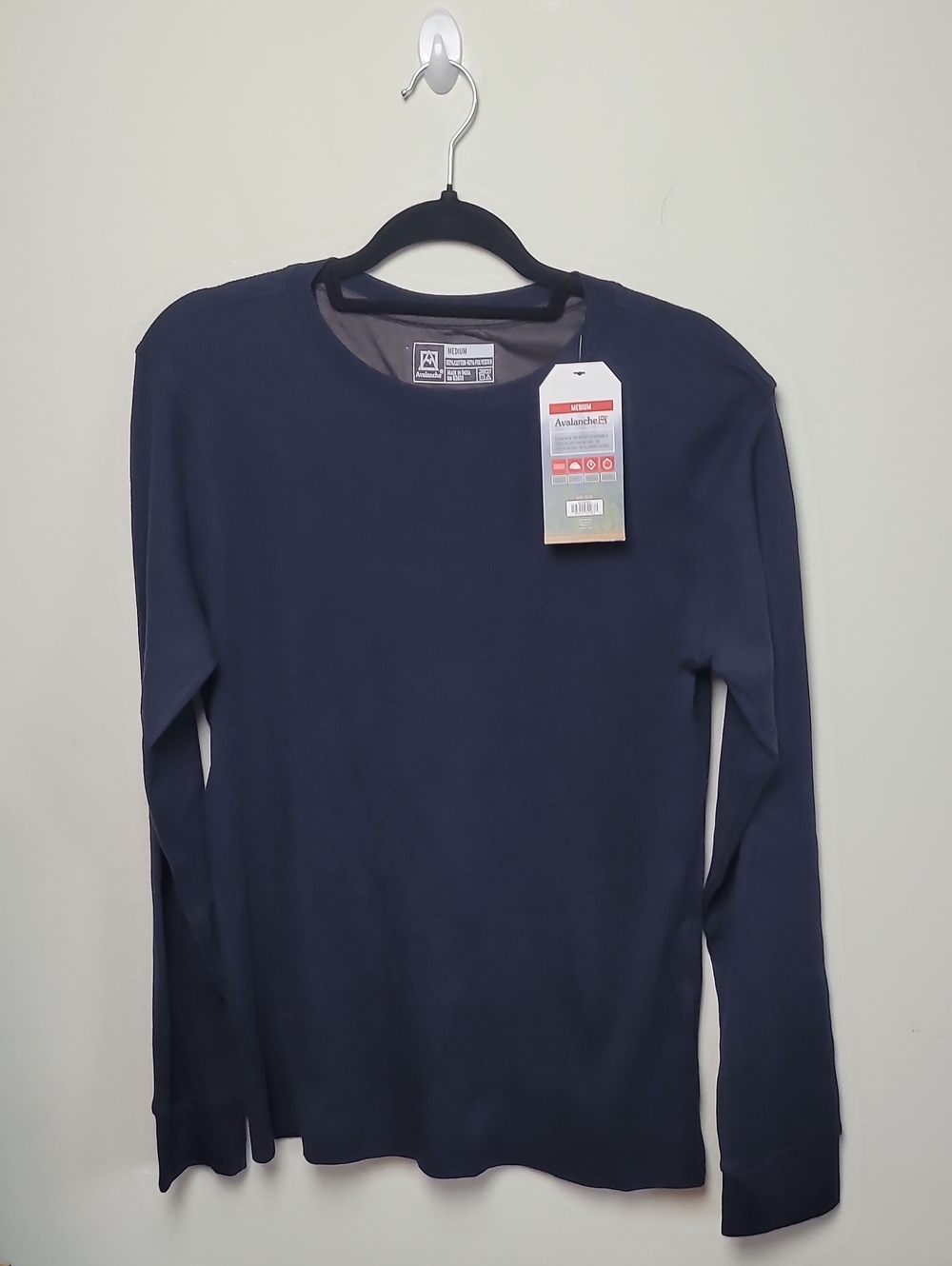 NWT Avalanche Men's Size Medium Thermal Long-Sleeve Shirt Sleepwear, Navy Blue